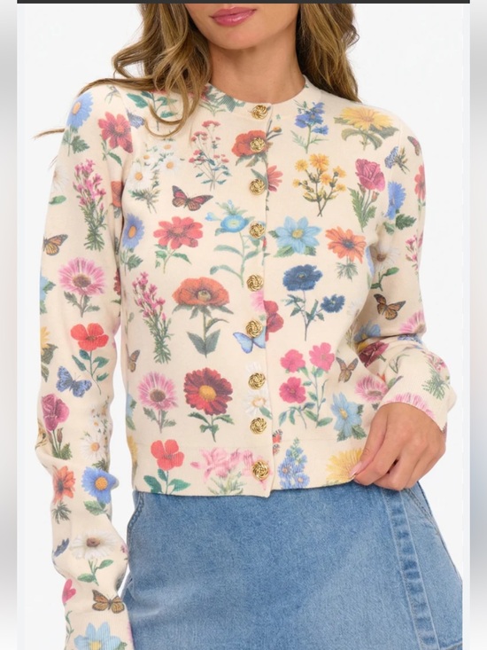 Show Me Your MuMu Sweaters - Show Me Your Mumu Café Cardigan in French
Floral Knit Cottagecore LIKE NEW XS